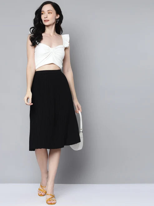 Women White Rib Sweetheart Neck Crop Top